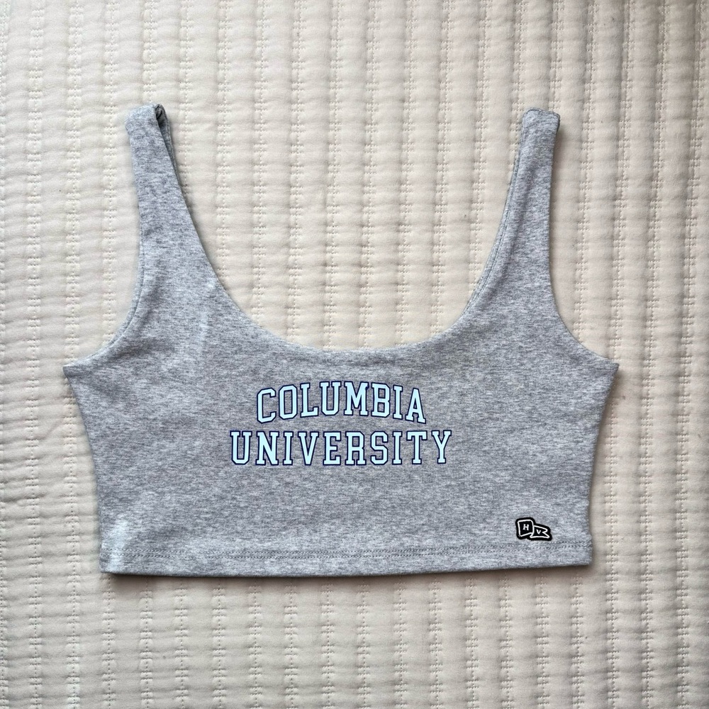 Hype And Vice Columbia University Grey Scoopneck Tank Crop Top Women’s M